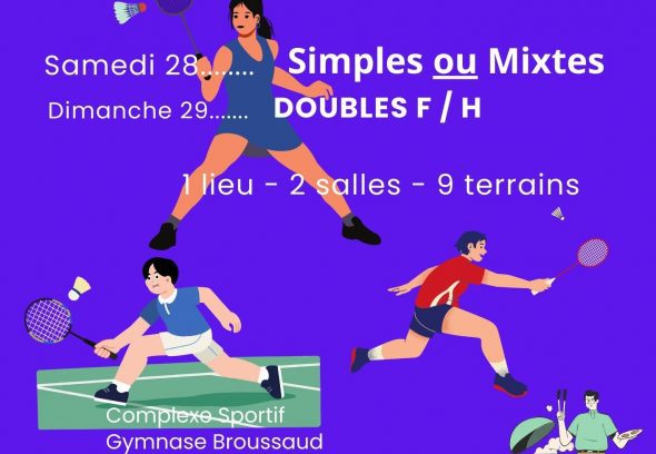 TOURNOI NATIONAL DE BADMINTON 28 et 29 Mars 2026